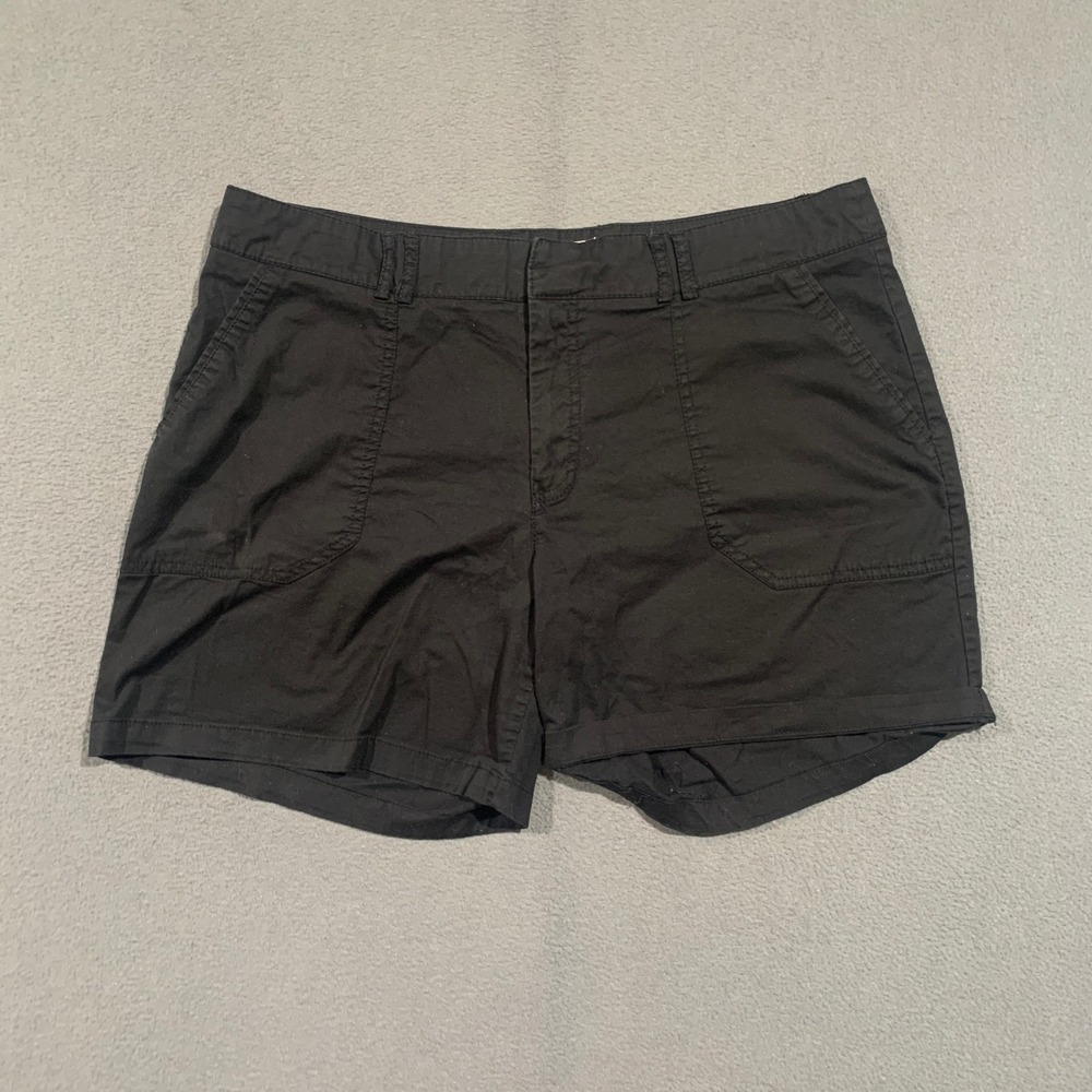Land‎ n Sea Womens Black Chino Shorts Size 14 Mid Rise Cotton Casual Summer